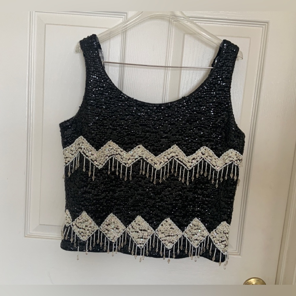 VINTAGE ROARING 20’s, GIMBELS SEQUIN BLOUSE / TANK.